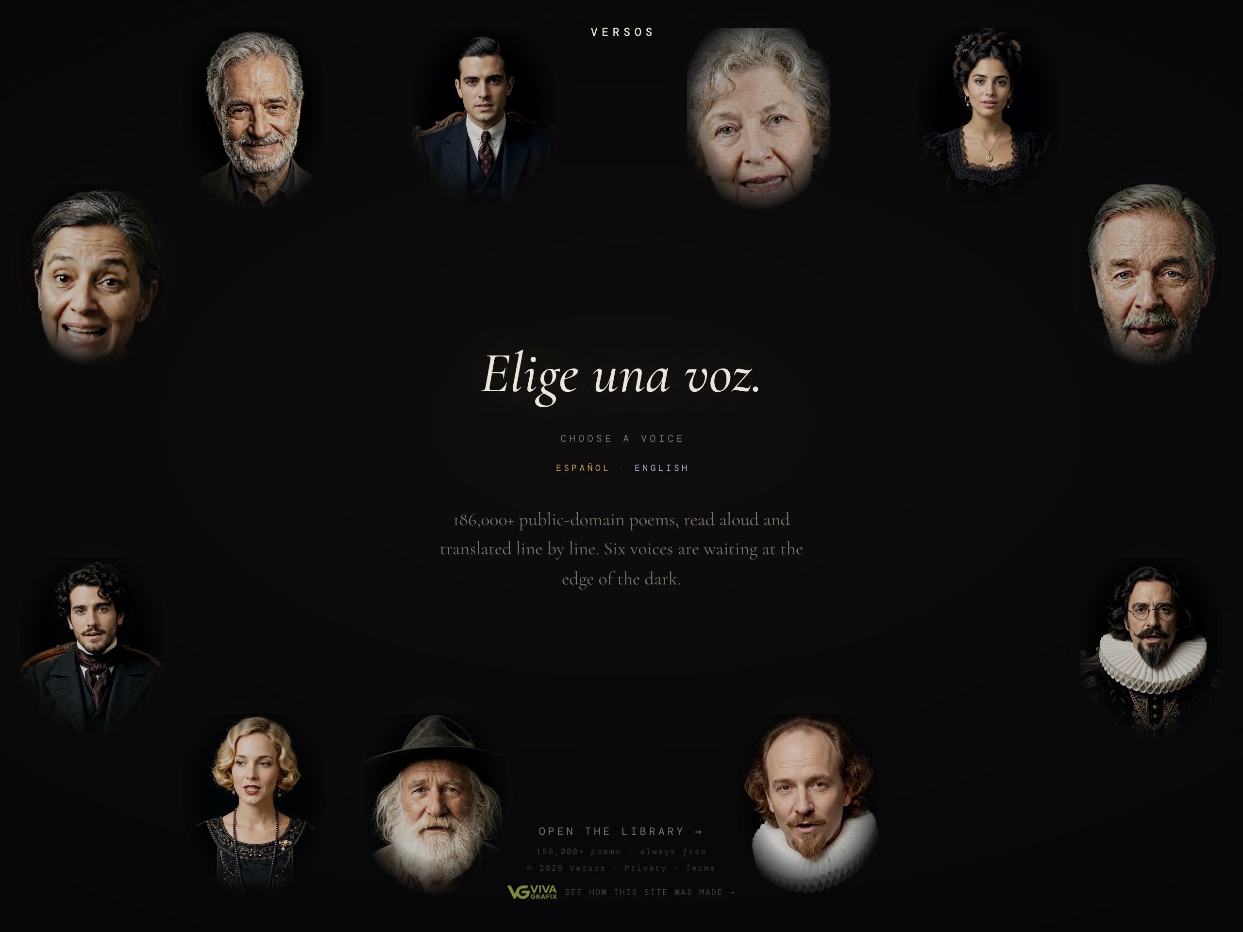 Versos homepage — DSL4 Digital product interface with brand and product design by Viva Grafix