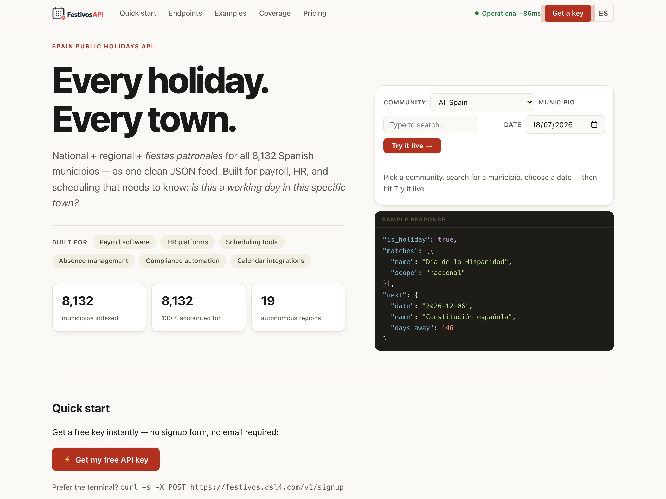 FestivosAPI — DSL4 Digital API interface with product design by Viva Grafix